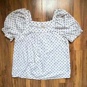 Loft 100% cotton clip dot square neck Women's Top